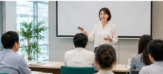 企業向け健康セミナーの様子